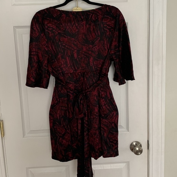 SEMANTIKS Red & Black 100% Silk Dress Size PM #90 - Picture 5 of 10